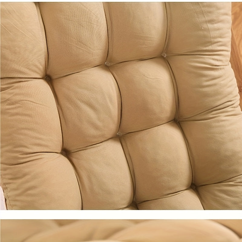 Tufted Rocking Chair Cushion, One-Piece Seat and Back Pad with Ties, 18.9 x 47 Inches for Compatible Recliner Seating in Five Color Options