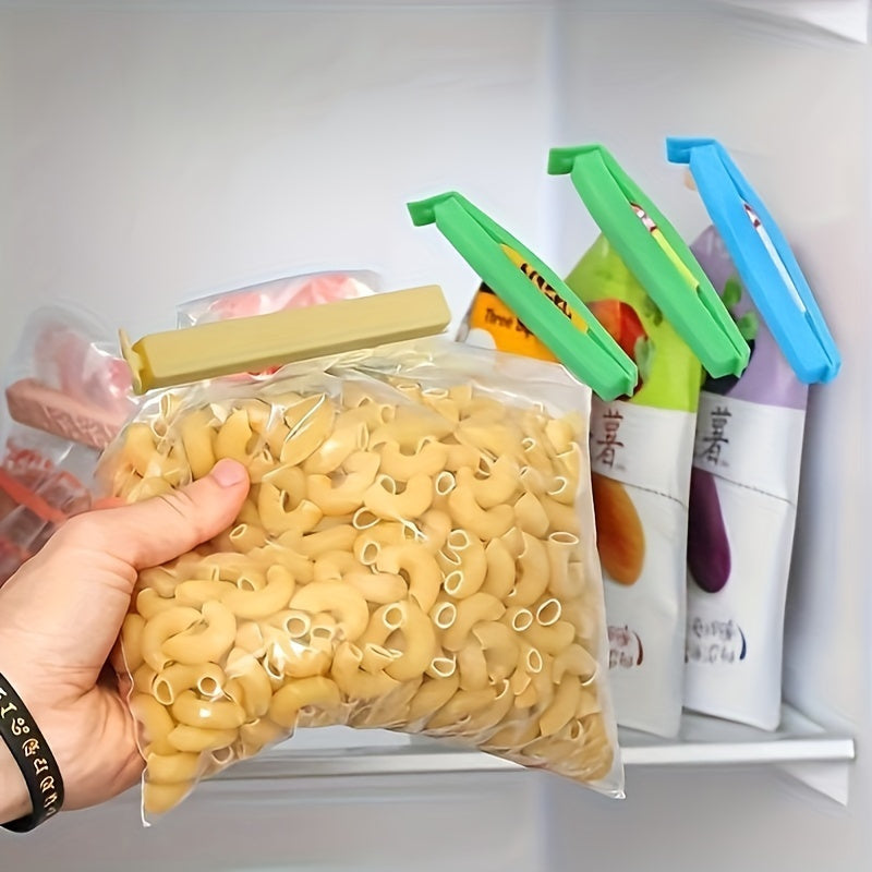 Reusable Plastic Food Bag Clips in Random Colors, 10, 20 or 30 Piece Packs for Compatible Snack Packages, Pantry Storage and Everyday Kitchen Organization