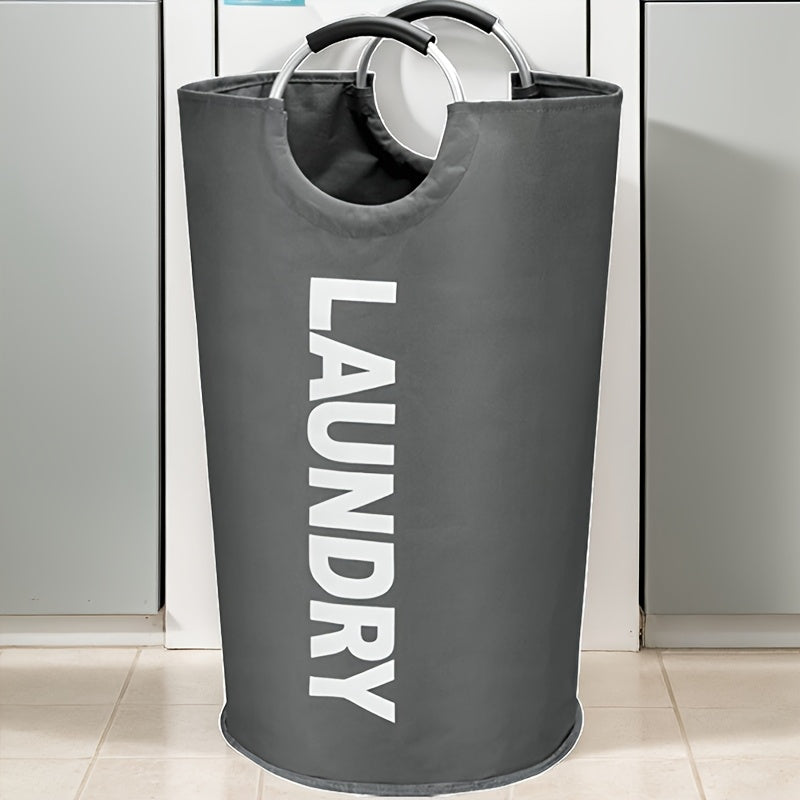 Half-Ring Handle Laundry Basket, Foldable Fabric Clothes Hamper in 16.64, 21.66 or 25.1 gal Options for Bedroom and Laundry Room Organization