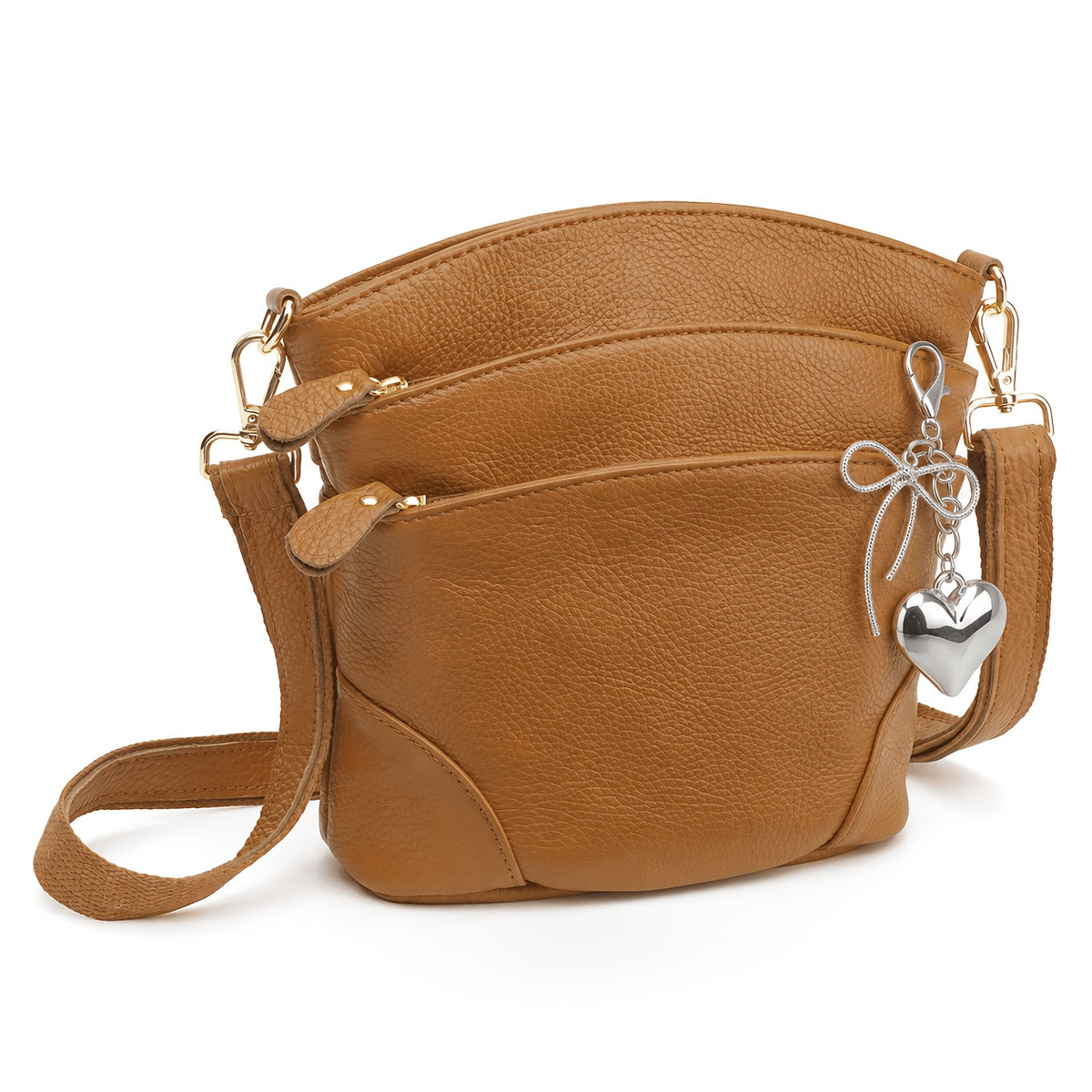 Leather Organizer Crossbody Bag with Listed Smartphone Pockets, Everyday Handbag Purse in Thirteen Color and Style Options for Errands and Travel