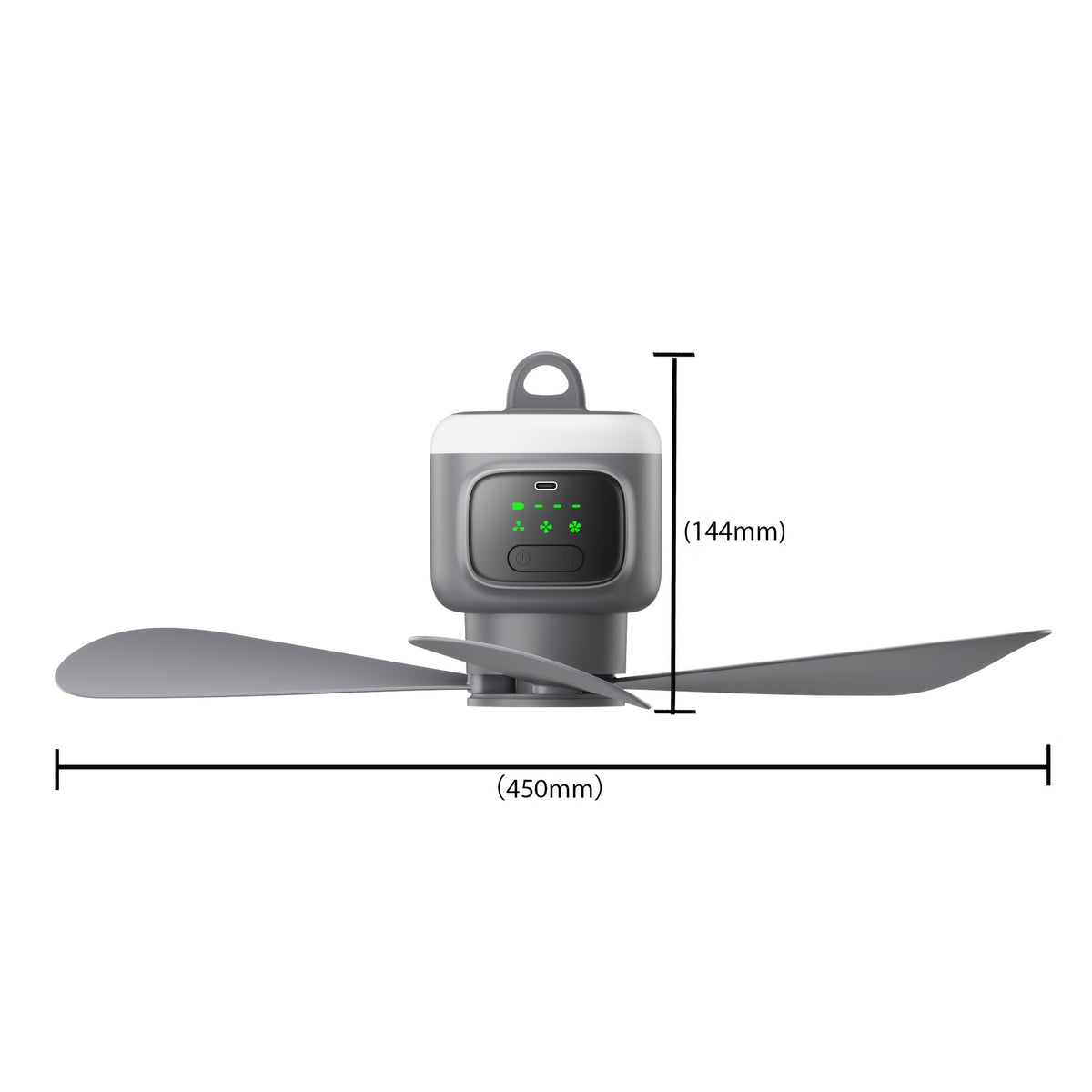 Large-Blade Rechargeable Camping Fan with Remote Control, Three Airflow Speeds and Listed 12000mAh Capacity for Home, Tent, Balcony, Office and Travel Use