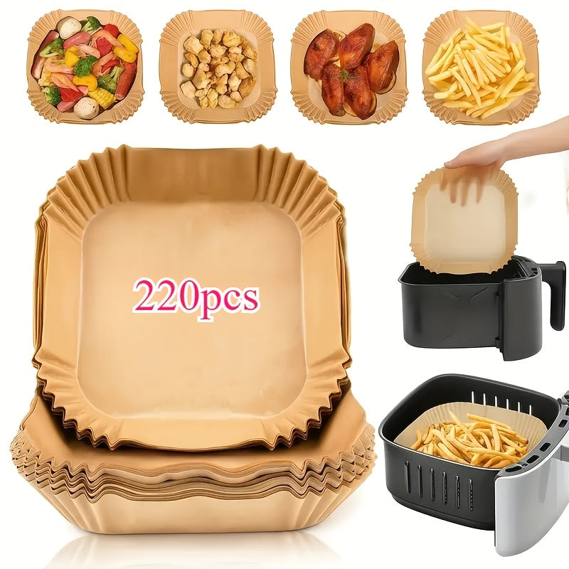 Air Fryer Parchment Paper Liners in 55, 220 or 440-Piece Packs, Nonstick Cooking Paper for Compatible Basket Cooking, Oven Baking and Meal Prep