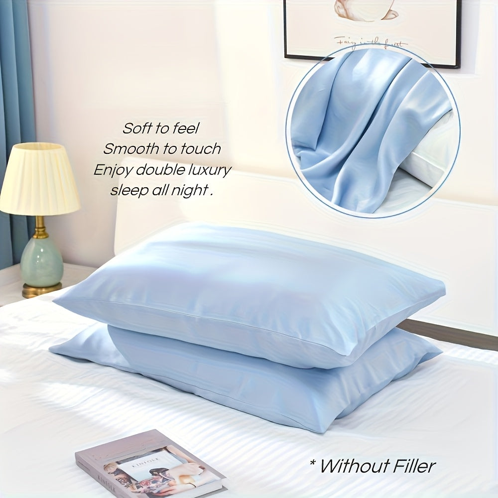 Cooling Pillowcases 2-Pack for Hot Sleepers, Machine-Washable Pillow Covers in Listed 19.69 x 25.98-Inch Standard Size with Five Bedroom Color Options