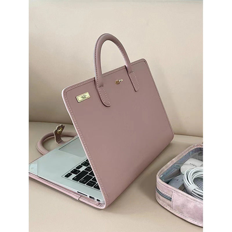 Pink Laptop Sleeve with 14-Inch or 16-Inch Size Labels, Portable Computer Carrying Cover for Compatible Devices, Office Commuting and Business Travel