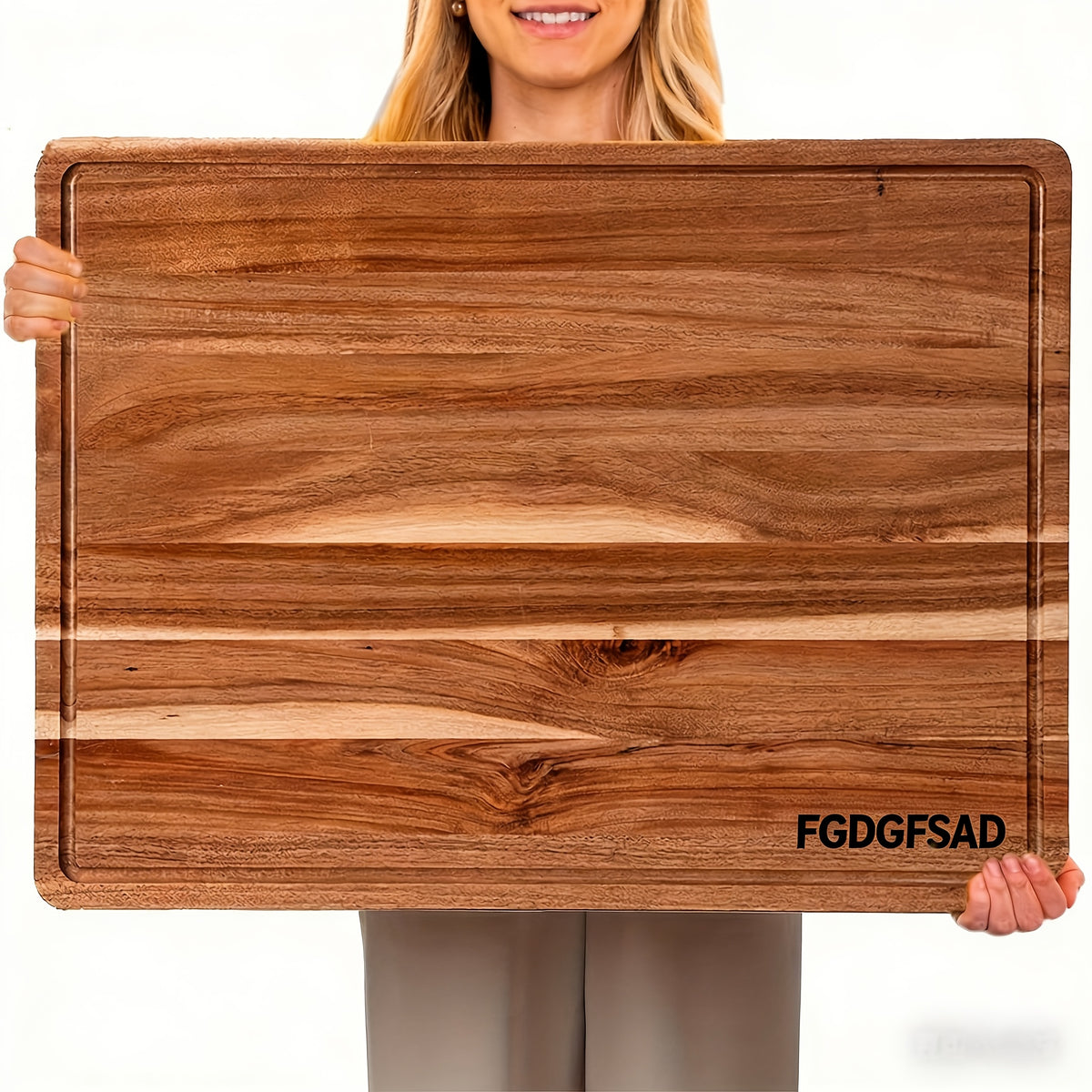 Large Wooden and Bamboo Cutting Board with Listed Juice Trough, Ordinary and Upgrade Size Options for Kitchen Food Preparation, Cheese Serving and Everyday Chopping