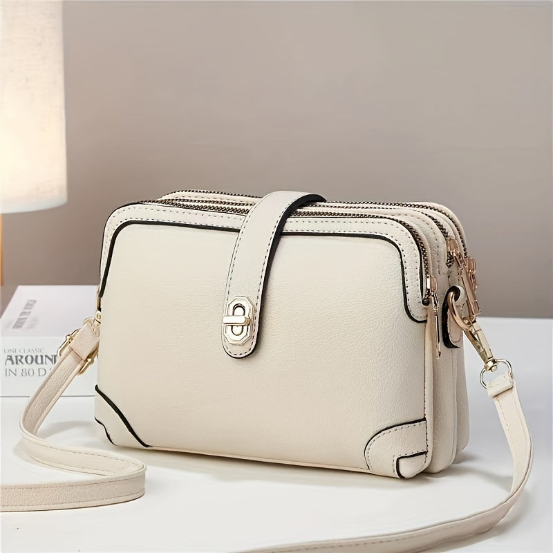 Small Crossbody Phone Purse for Women with Multiple Pockets, Everyday Shoulder Handbag in Black, White, Brown, Blue or Crimson for Casual Outings