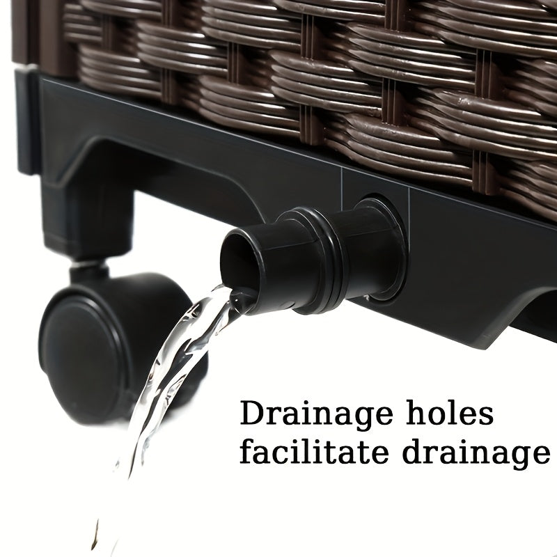 Raised Garden Bed with Legs by SKYNEST, Brown Plastic Planter with Listed Drainage System and One- to Four-Box Options for Outdoor Herbs and Vegetables