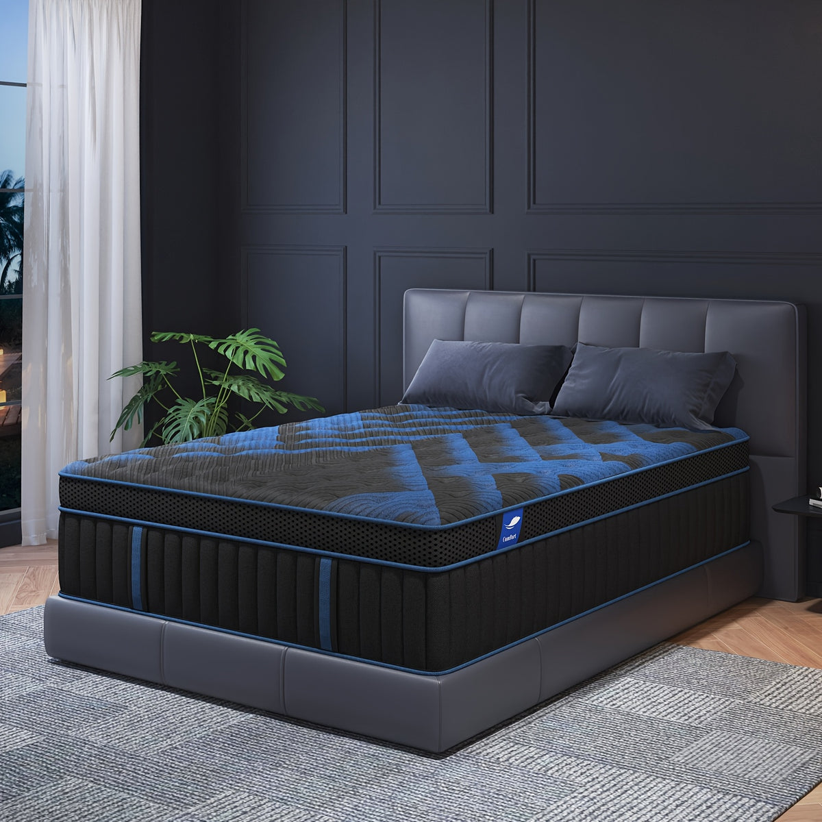 Pocket Spring Hybrid Mattress with Gel Memory Foam and Euro Top, Medium Firm 12 or 14 Inch Models with Twin, Full, Queen and King Size Selections