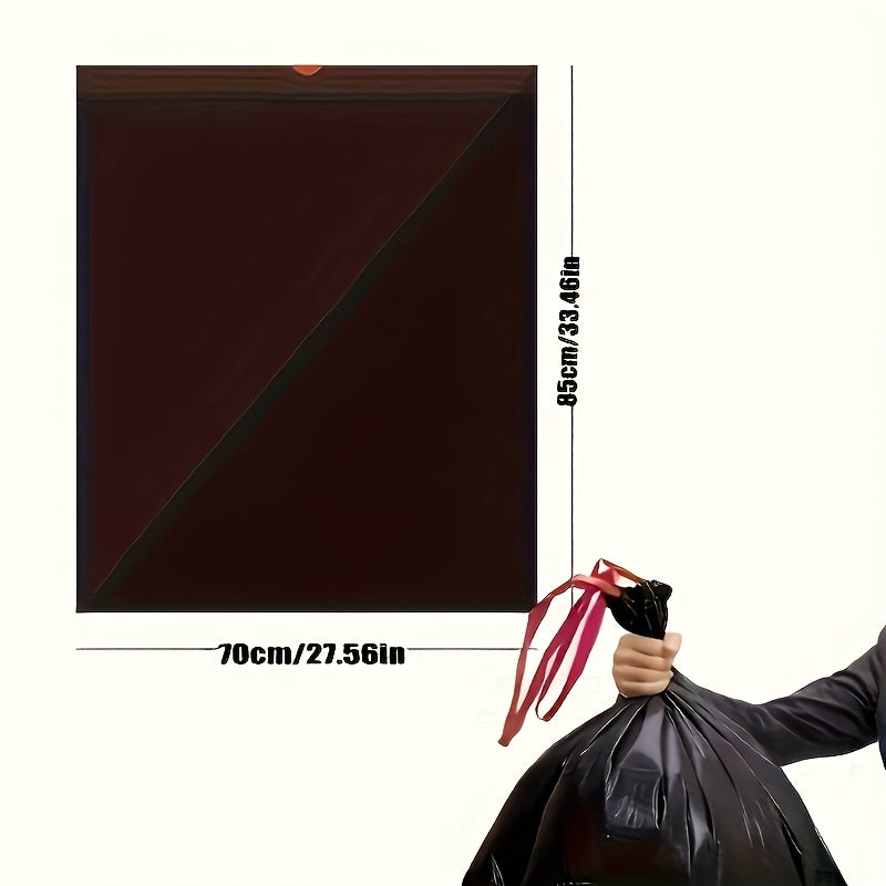 35 Gallon Black Trash Bags, 10-Count Single Roll of Polyethylene Garbage Liners for Compatible Large Bins, Household Cleanup, Hotel and Supermarket Use