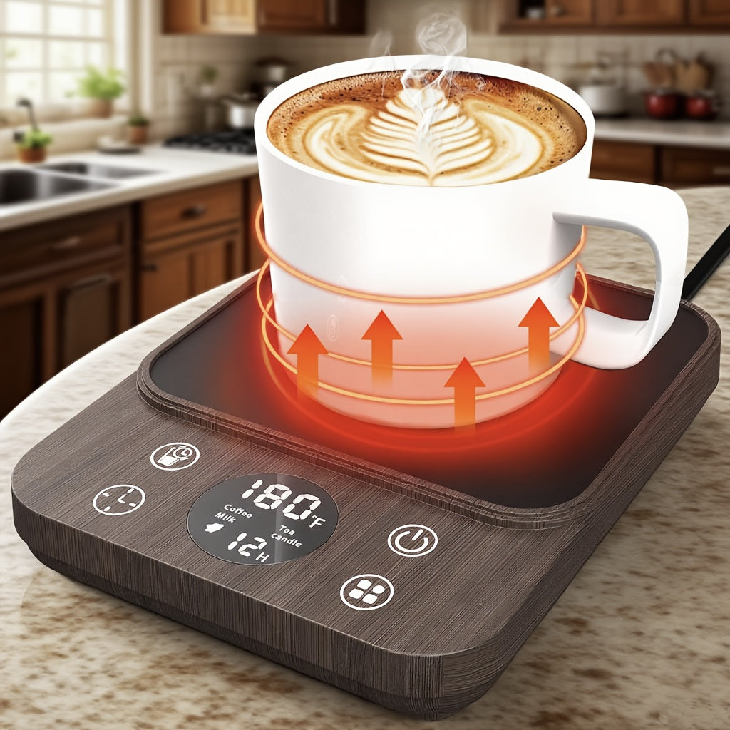 Coffee Mug Warmer with Hourly Drink Reminder, 9 Temperature Settings from 100-180°F, 4 Heating Modes, 1-12 Hour Timer and Auto Off for Desk Coffee and Tea