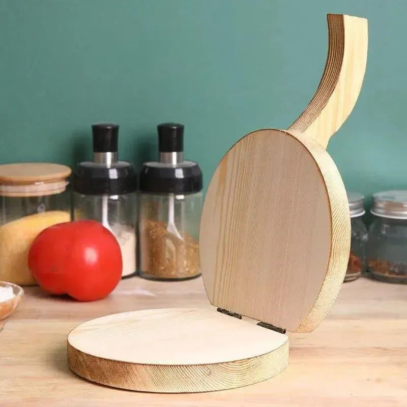 Wooden Dough Press for Dumpling Preparation, Manual Solid Wood Kitchen Tool for Homemade Noodle, Steamed Bun and Meat Pastry Dough, Burning Color Option