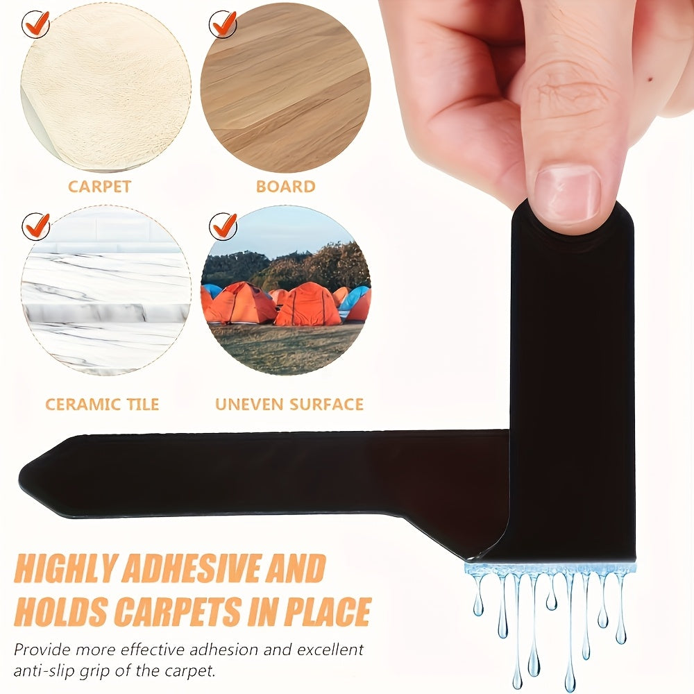 Reusable Carpet Gripper Stickers in 12 or 24 Piece Packs, Washable Adhesive Pads for Compatible Area Rugs, Sofa Cushions and Household Fabric Placement