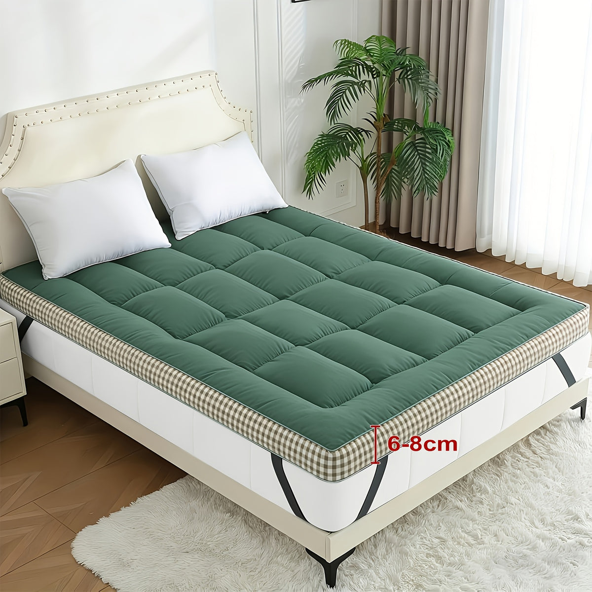 Filled Mattress Topper with Mesh Structure and Listed 1200 GSM, Twin, Full, Queen or King Bedding Layer with Standard, Upgraded and Random Color Options