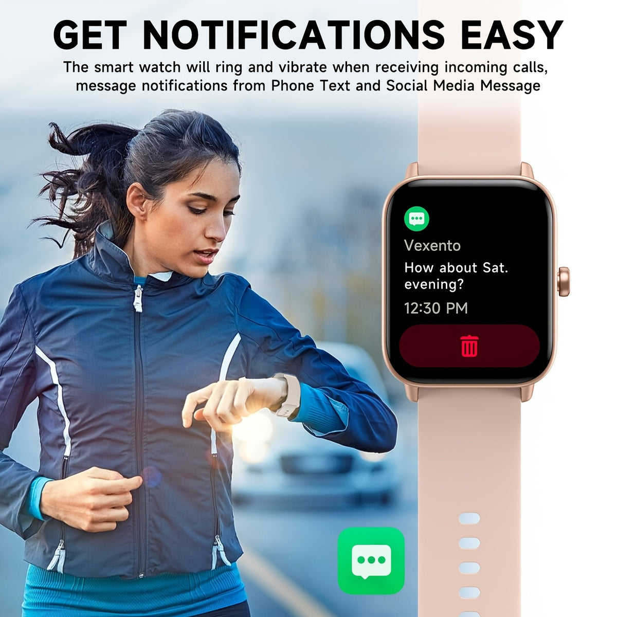 Sports Tracking Smartwatch by FAWEIO for Men and Women, 1.8-Inch Display with Call Answering and Making, 100+ Sports Modes and Pedometer for iPhone and Android