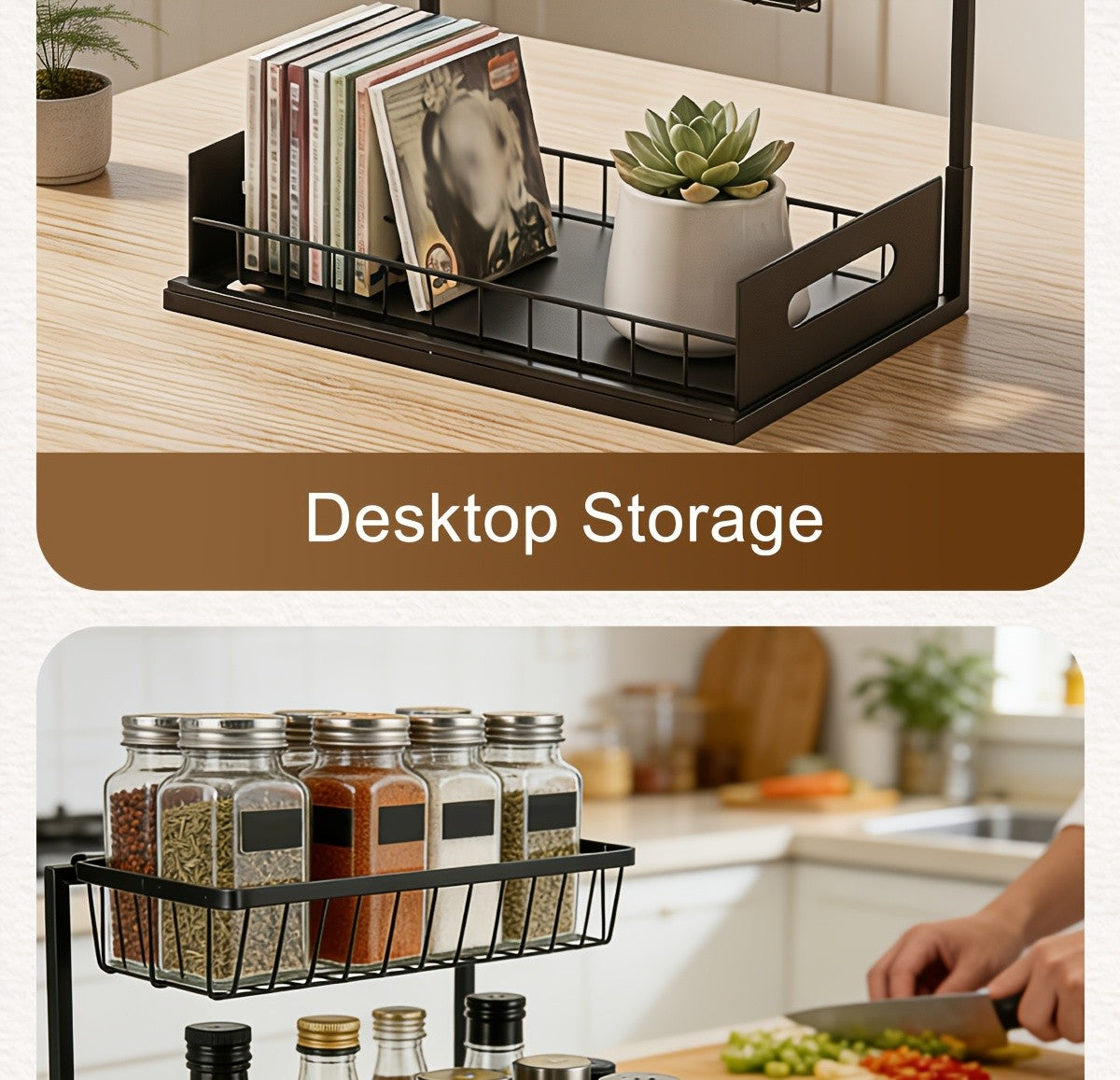 Under Sink Organizer in Black with 2-Tier Slide-Out Storage, Pull-Out Cabinet Shelf for Kitchen and Bathroom Essentials, Single or Two-Pack Options