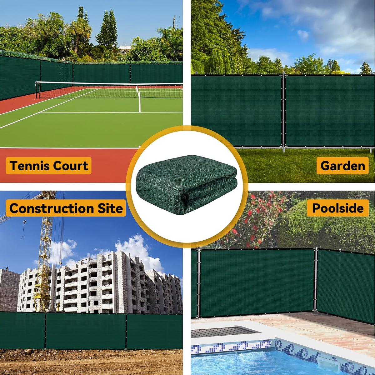Balcony Privacy Screen for Deck Railings and Outdoor Fences, Green, Brown or Black with Two Size Options, Listed 33ft Rope and Zip Ties for Patio Screening