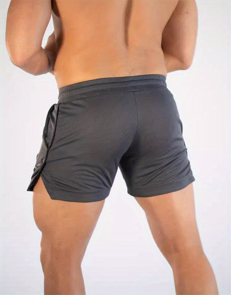 Men's Three-Quarter Fitness Shorts with Slim Stretch Styling, Lightweight Workout Pants for Running and Gym Routines in Black, Grey or Olive Green, S–XL