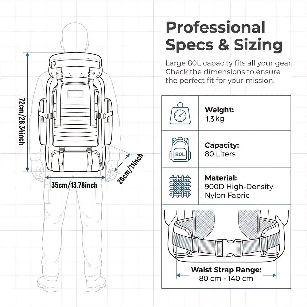 Men's Outdoor Travel Backpack with Double-Shoulder Carry and Removable Flag Patch Reference, Gray, Desert, Khaki or Black-3 Options for Everyday Trip Packing