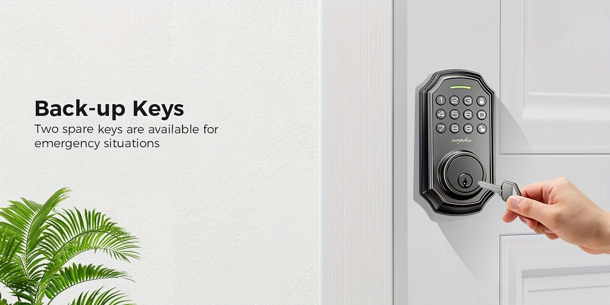 Electronic Keypad Deadbolt with Listed 100 Access Codes, Auto Lock and One-Touch Locking, Black or Silvery Finish and Fingerprint or Handle Set Options
