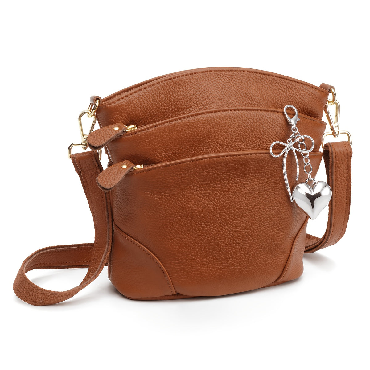 Leather Organizer Crossbody Bag with Listed Smartphone Pockets, Everyday Handbag Purse in Thirteen Color and Style Options for Errands and Travel