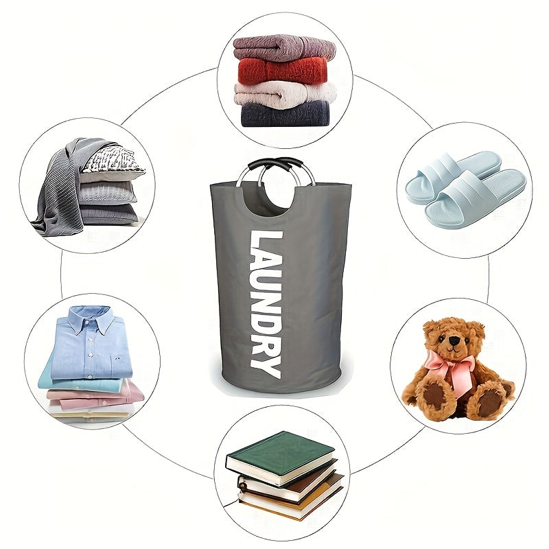 Foldable Laundry Basket with Padded Carry Handles, Stand-Alone Clothes Hamper in Six Colors for Bedroom and Laundry Room Organization