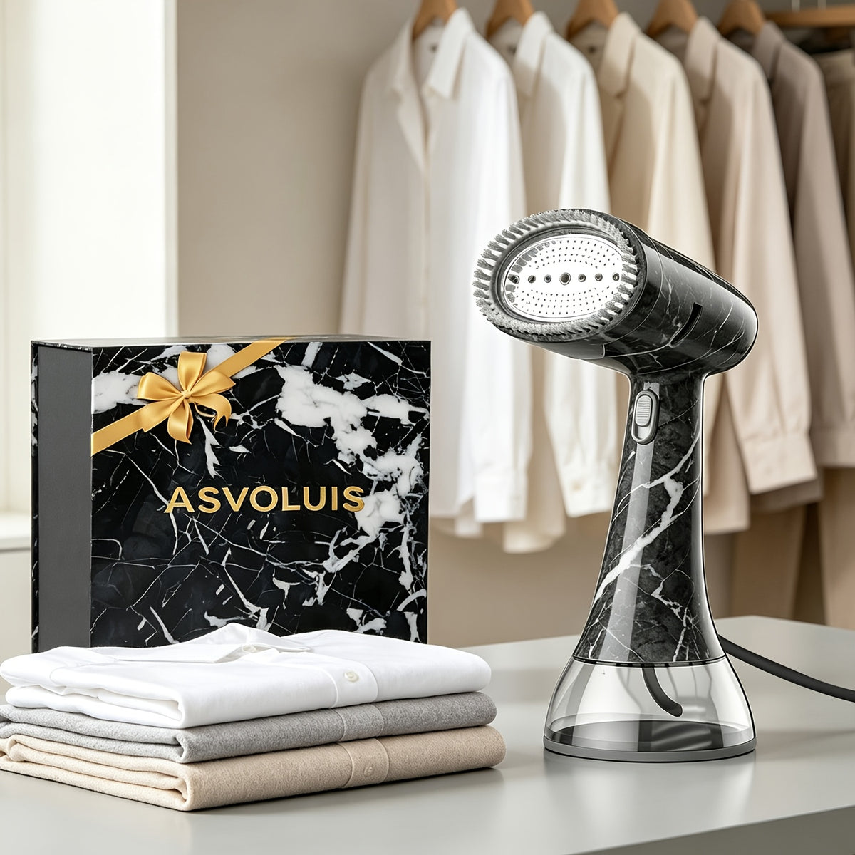 ASVOLUIS Handheld Garment Steamer for Clothing Care, Portable Steam Appliance in Seven Style Options with Select Brush and Gift Box Packages