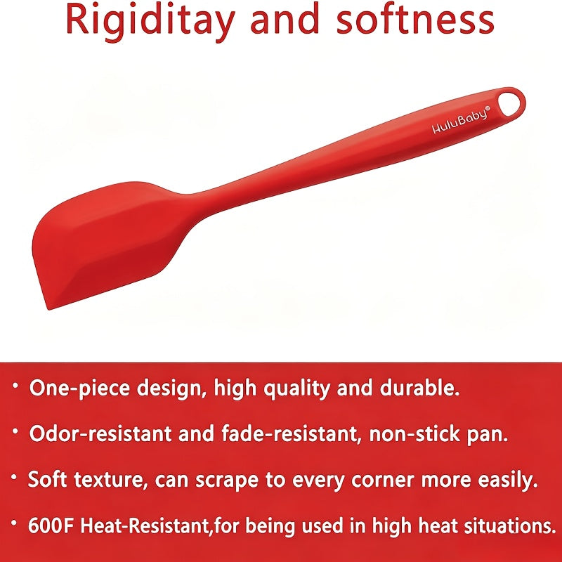 Seamless Silicone Spatula Set, Six Flexible Kitchen Utensils for Home Baking, Yogurt Mixing and Butter Spreading with Standard and Black Selection Labels
