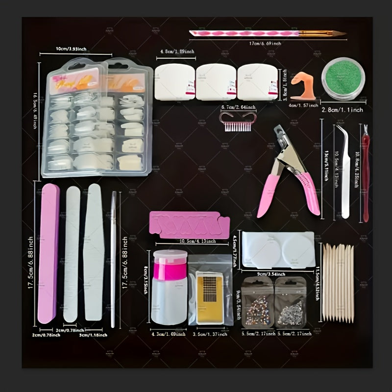 Acrylic Nail Powder Tool Kit with 12-Color Glitter Reference, Beginner or Nail Art Lamp Set Options for Adult DIY Manicures, Acrylic Liquid Not Included