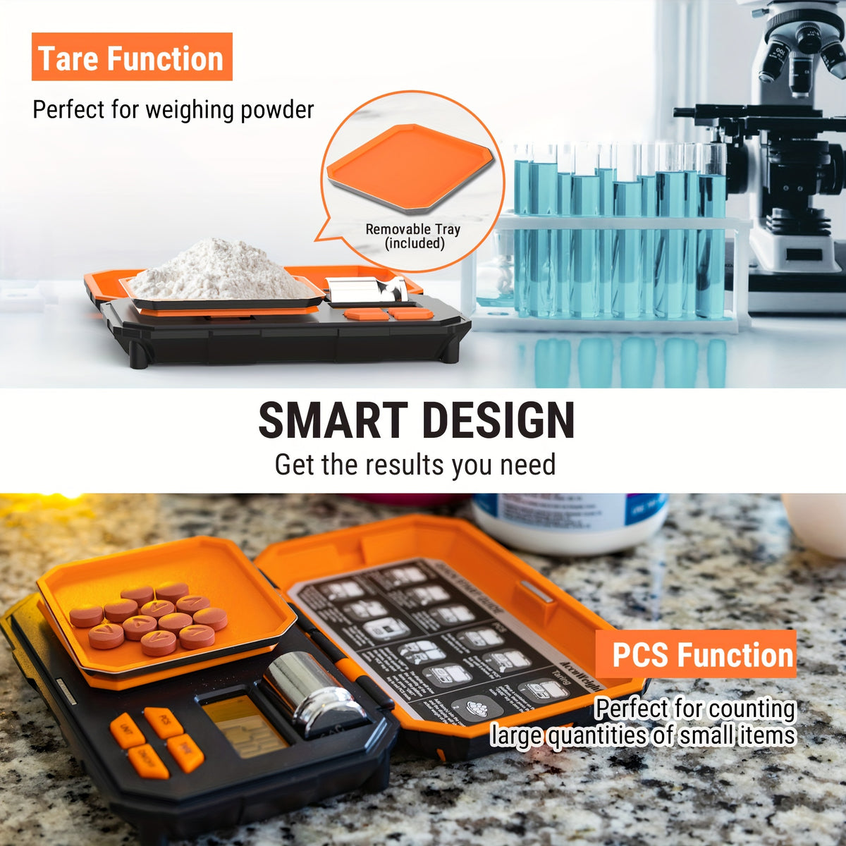 Digital Pocket Scale Accuweight IC257BB with 6 Units, Backlit LCD, Tare and Counting Functions, 50g Calibration Weight for Coffee, Jewelry and Small Items