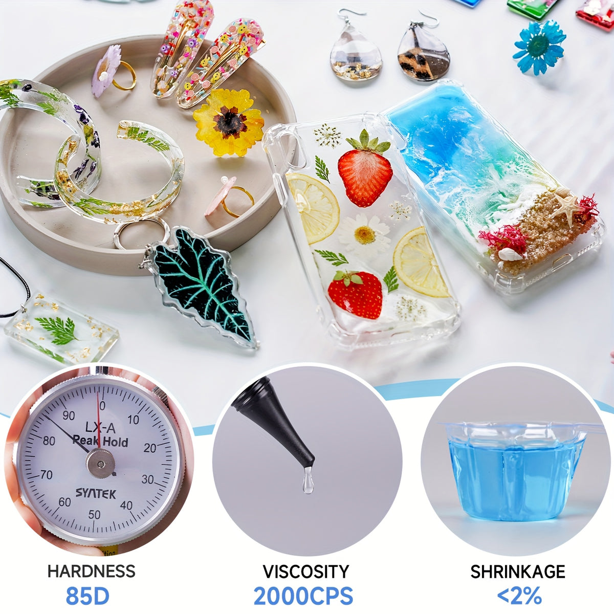 UV Resin 200g by LET'S RESIN, Transparent Hard-Type Light-Curing Craft Resin for Jewelry Making, Small Molds, Pendants, Earrings and Decorative Coatings