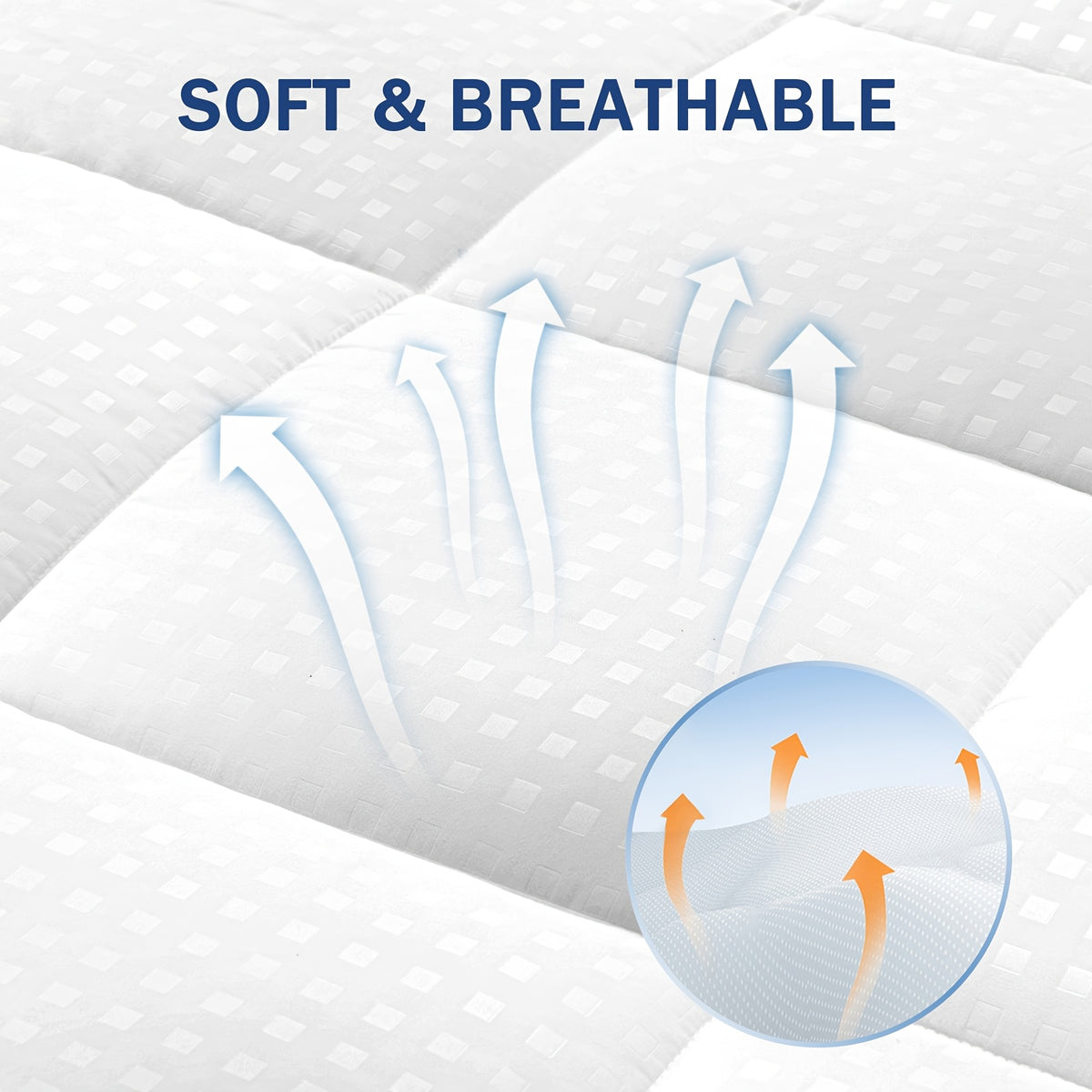 Pillow Top Mattress Pad with Deep Pocket Cover and Listed 7D Spiral Fiber Filling, Twin to California King Bedding with Multiple Color and Bamboo-Labeled Options
