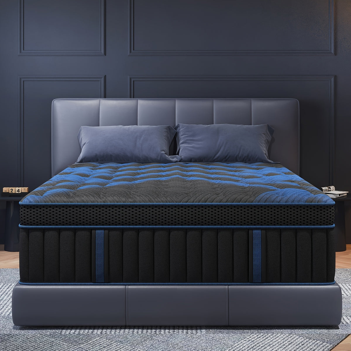 Pocket Spring Hybrid Mattress with Gel Memory Foam and Euro Top, Medium Firm 12 or 14 Inch Models with Twin, Full, Queen and King Size Selections
