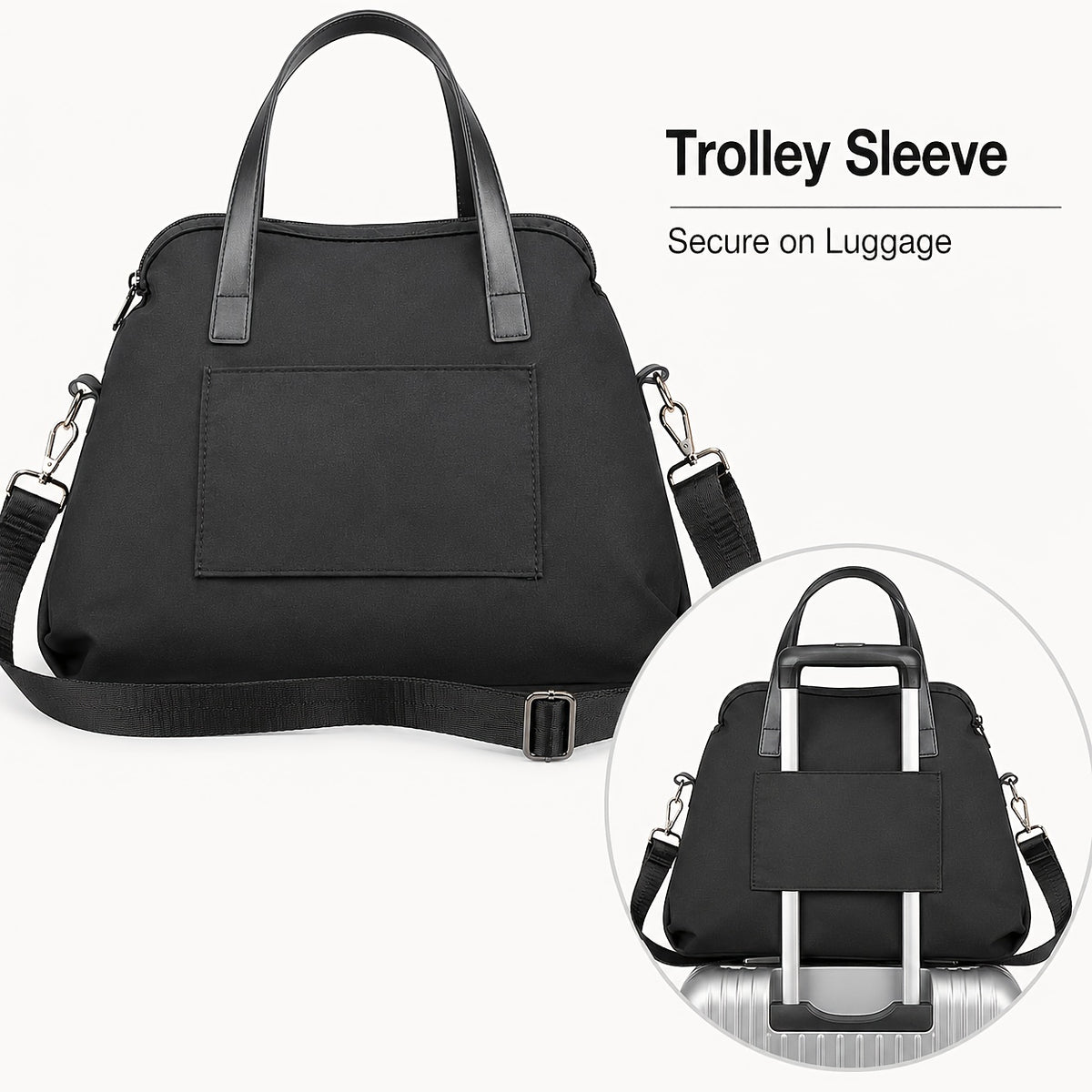 Bow Decorated Nylon Tote Bag with Hello Kitty Theme, Shoulder and Crossbody Carry for Daily Commutes, Gym Visits and Weekend Travel