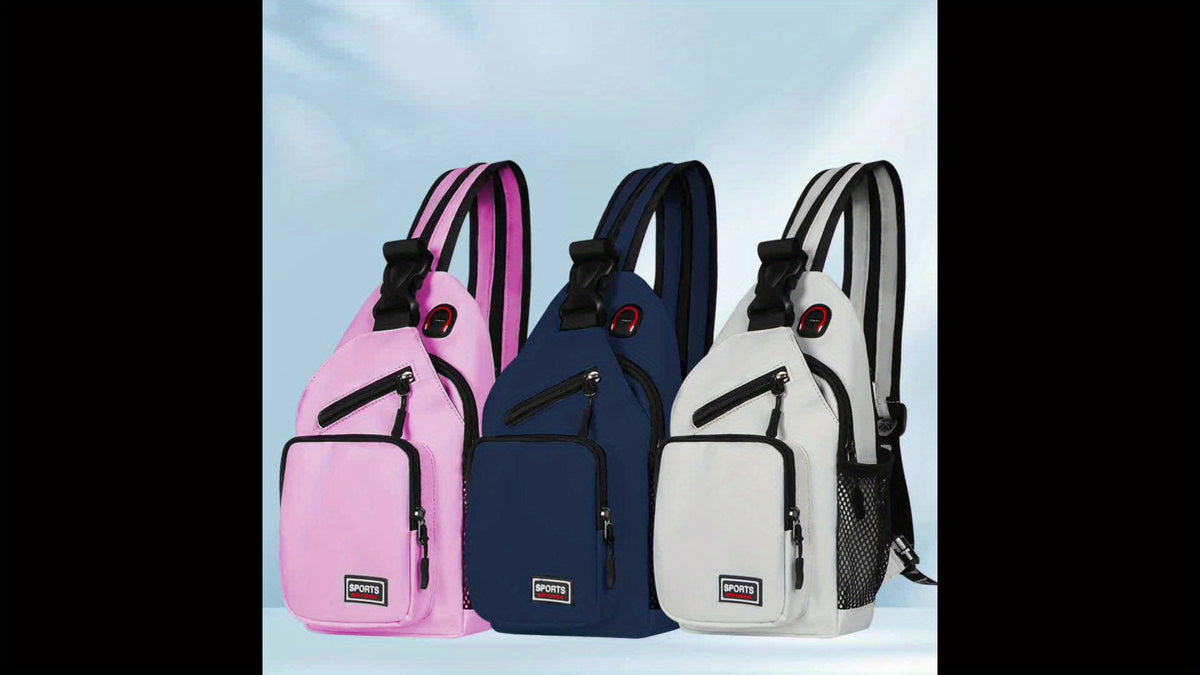 Adjustable Strap Crossbody Bag with Zipper Pockets, Blue Cat, Dark Blue, Pink or Blue Options for Everyday Essentials, Casual Errands and Travel Organization