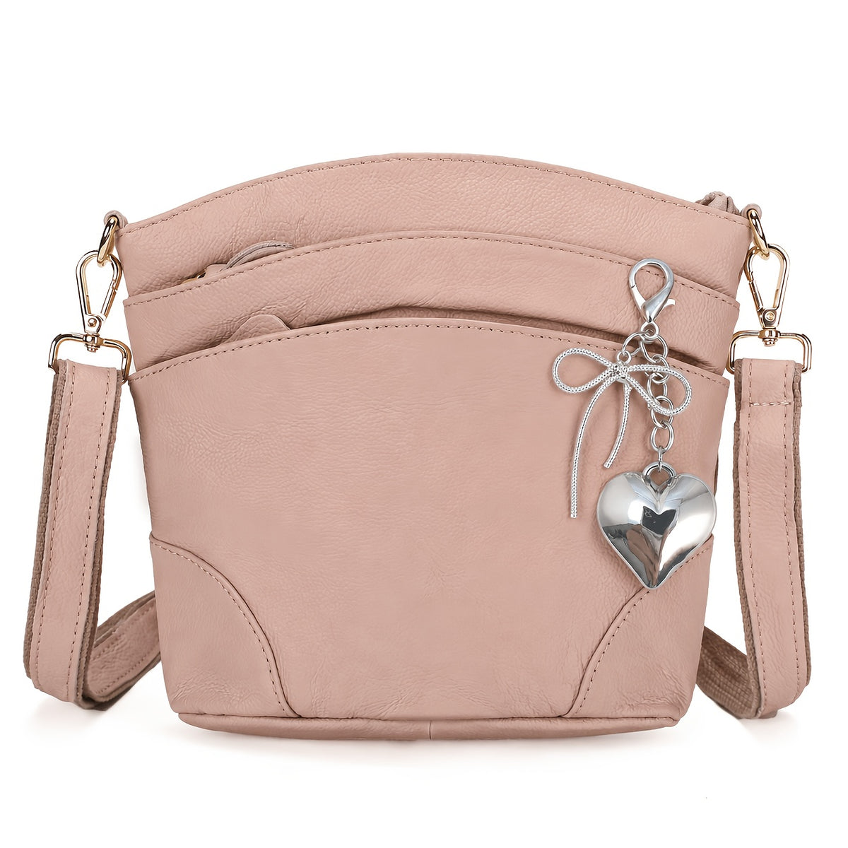 Leather Organizer Crossbody Bag with Listed Smartphone Pockets, Everyday Handbag Purse in Thirteen Color and Style Options for Errands and Travel