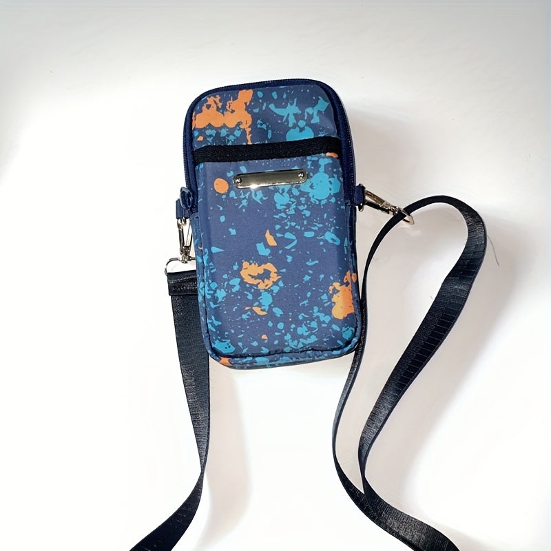 Adjustable Strap Crossbody Bag with Zipper Pockets, Blue Cat, Dark Blue, Pink or Blue Options for Everyday Essentials, Casual Errands and Travel Organization
