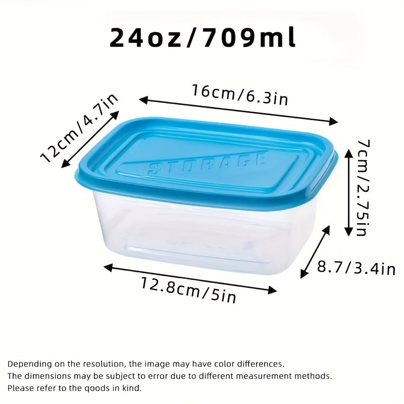 Transparent Plastic Food Storage Set with Random Lid Colors, Listed Six-Piece Reusable Stackable Kitchen Containers for Rice, Grains, Fruit and Vegetables