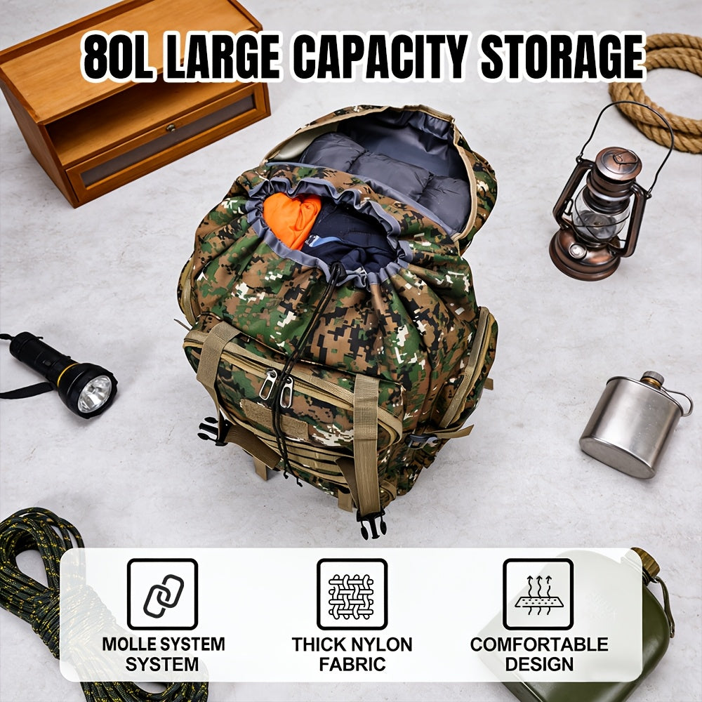 Hiking Backpack with Listed Flag Patch and Large-Capacity Rucksack Design, Seven Solid Color and Camouflage Options for Camping Gear and Outdoor Travel