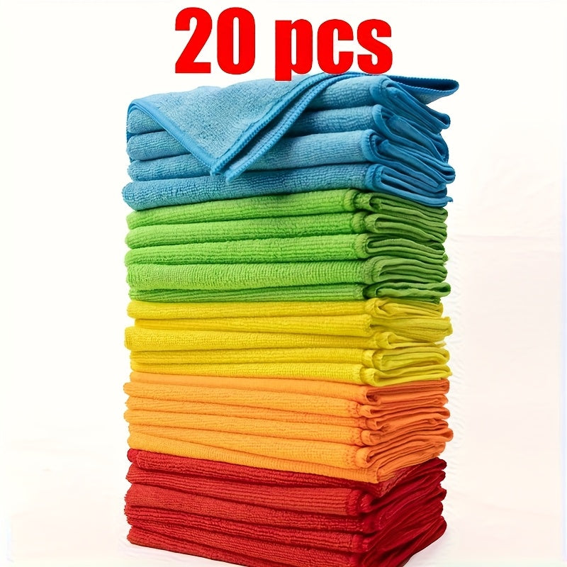 Ultra-Fine Microfiber Cleaning Cloths in Random Colors, Reusable 5, 10, 20 or 50 Piece Wiping Towel Packs for Compatible Car and Household Surface Care