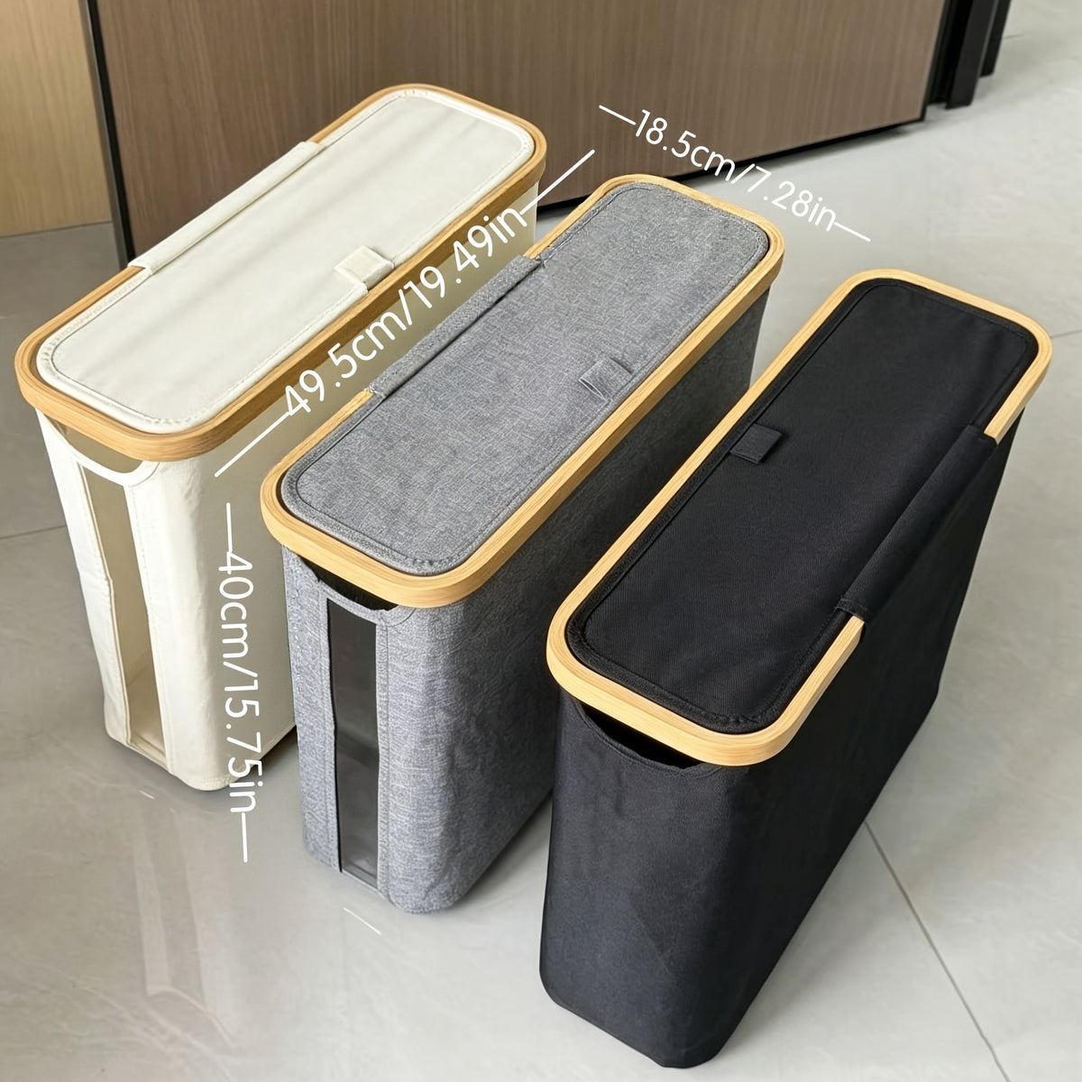 Toilet Paper Storage Basket with Bamboo and 600D Oxford Cloth References, Listed 9–12 Roll Capacity Bathroom Organizer in Five Color Options