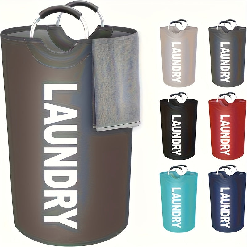 Foldable Laundry Basket with Padded Carry Handles, Stand-Alone Clothes Hamper in Six Colors for Bedroom and Laundry Room Organization