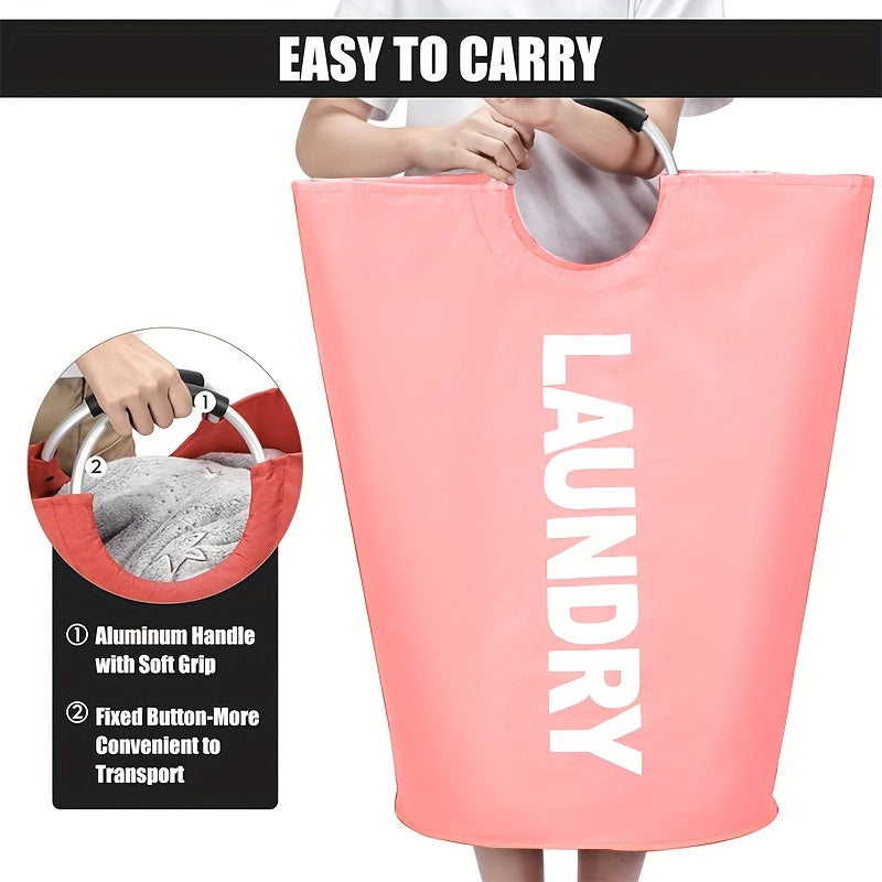 Half-Ring Handle Laundry Basket, Foldable Fabric Clothes Hamper in 16.64, 21.66 or 25.1 gal Options for Bedroom and Laundry Room Organization