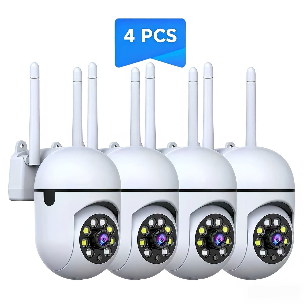 Plug-In Indoor Monitoring Camera Kits with Two-Pack 5MP WiFi or Four-Pack 4G Plus WiFi Labels, Listed Motion Detection, Two-Way Audio and Color Night Vision