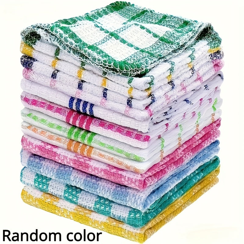 Kitchen Dish Cloths Six-Piece Pack, Soft Absorbent Reusable Dishwashing Towels for Compatible Dishes, Bowls and Countertop Cleanup at Home or While Traveling