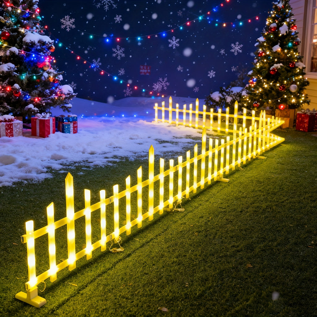 Warm Color Solar Decorative Lights, 8-Piece Pack with 110.24-Inch Size Label for Outdoor Garden, Fence, Lawn and Pathway Accents or Seasonal Holiday Displays