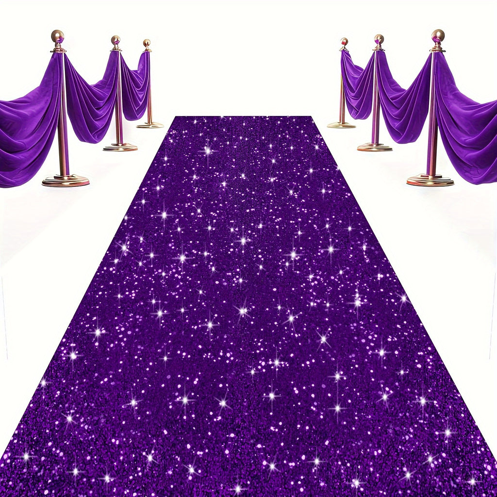 Wedding Aisle Runner with Sequin Styling, 4 x 15ft Ceremony Walkway Decoration in Nine Colors for Bridal Showers, Party Entrances and Wedding Celebrations