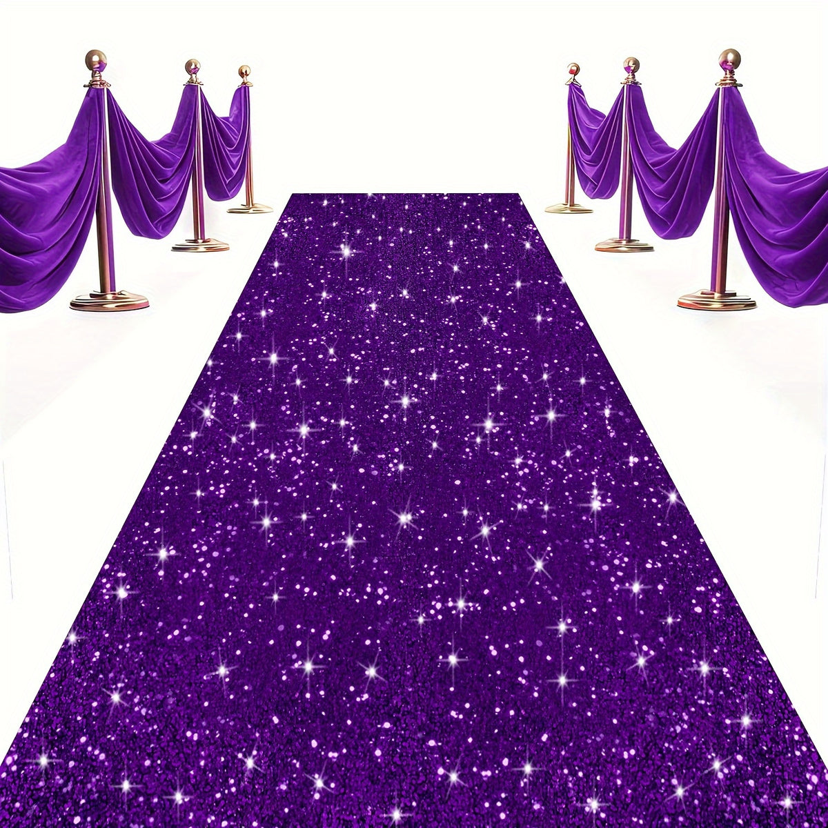 Wedding Aisle Runner with Sequin Styling, 4 x 15ft Ceremony Walkway Decoration in Nine Colors for Bridal Showers, Party Entrances and Wedding Celebrations
