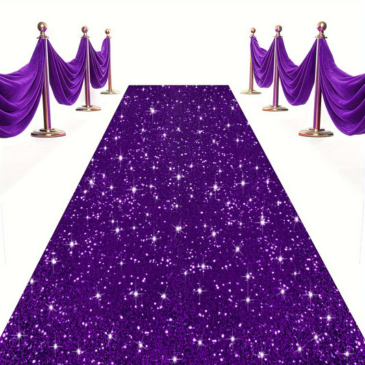 Wedding Aisle Runner with Sequin Styling, 4 x 15ft Ceremony Walkway Decoration in Nine Colors for Bridal Showers, Party Entrances and Wedding Celebrations