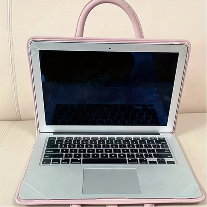 Pink Laptop Sleeve with 14-Inch or 16-Inch Size Labels, Portable Computer Carrying Cover for Compatible Devices, Office Commuting and Business Travel