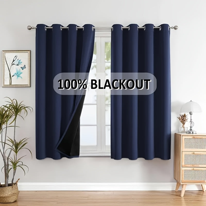 Blackout Curtains with Grommet Top in a Two-Panel Set, Five Color Choices and Seven Size Options for Bedroom, Living Room and Dining Room Window Styling